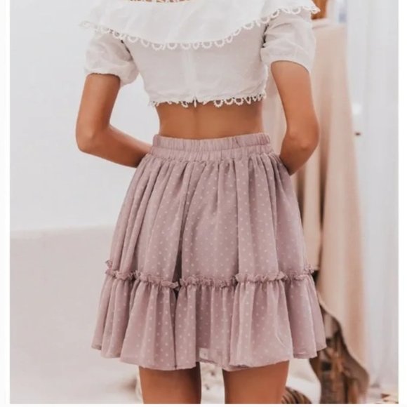 Simplee Apparel dusty rose tulle layered mini. - Picture 1 of 5